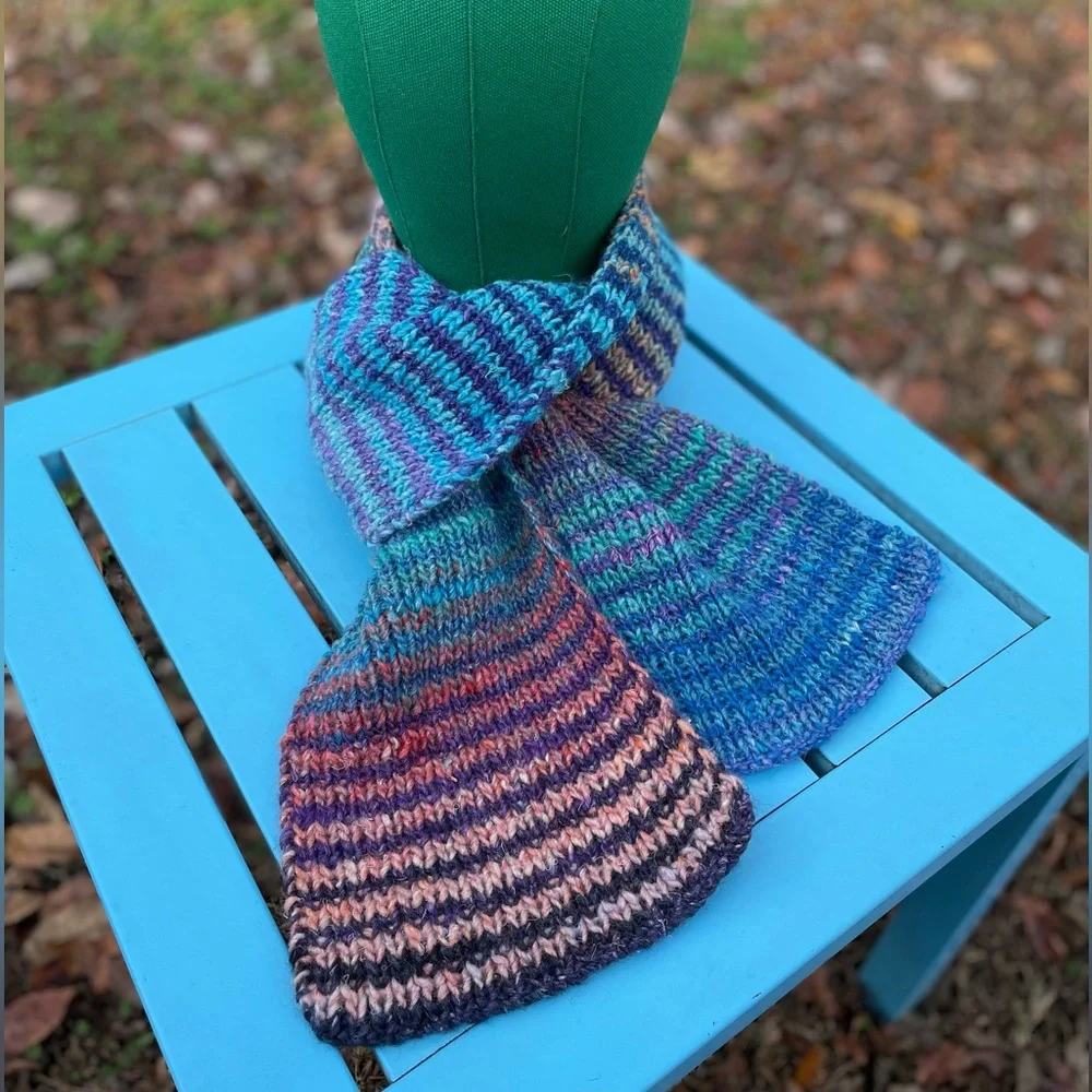 Noro Silk Garden Hand Knit Striped Scarf - Picture 2 of 5